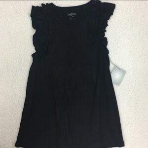 Maternity a:glow‎ black ruffle sleeve tee XS